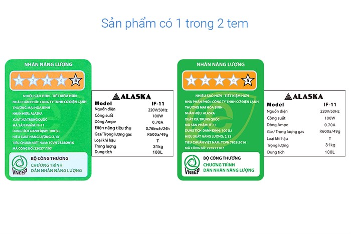 Tủ đông Alaska 100 lít IF 11 Màu Trắng