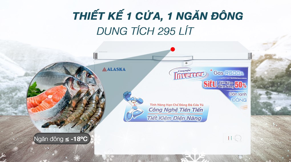 Tủ đông Alaska Inverter 295 lít BD 400CI