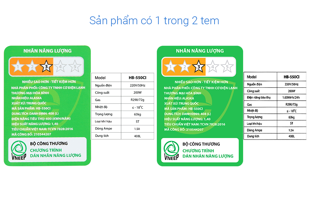 Tủ đông Alaska Inverter 419 lít HB 550CI Màu Trắng