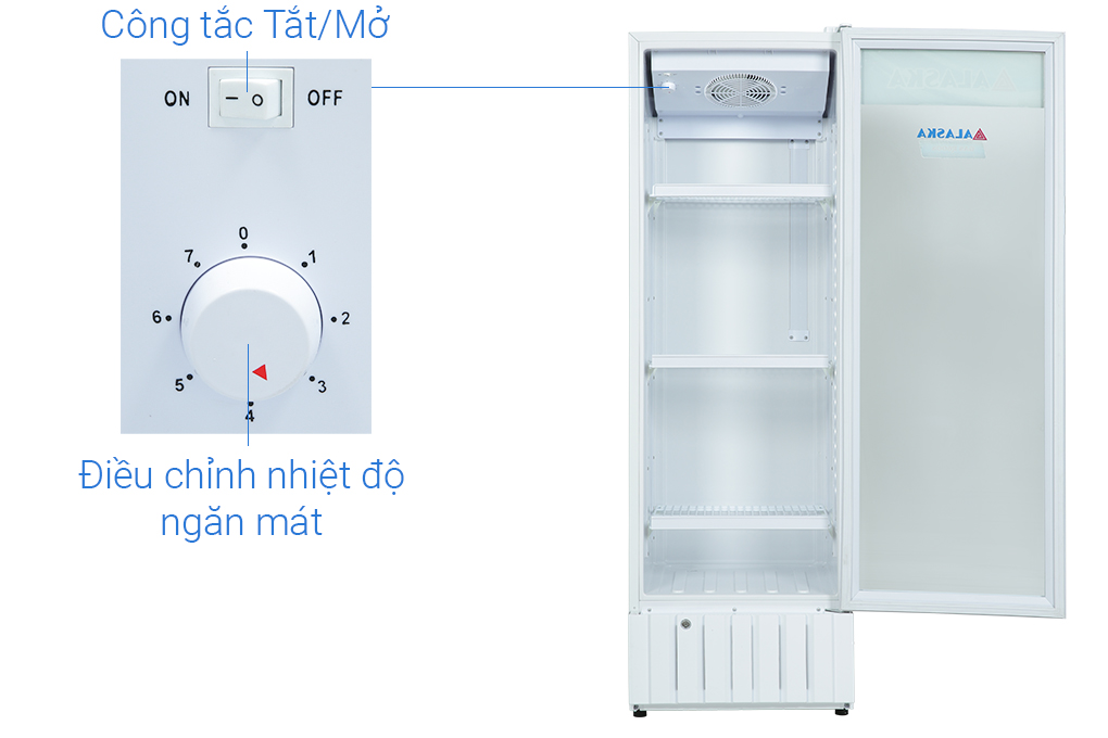 Tủ mát Alaska 270 lít LC 455H Màu Trắng