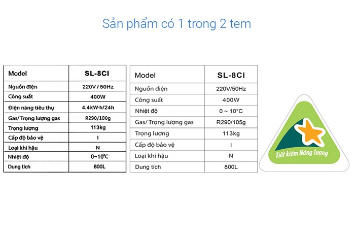 Tủ mát Alaska Inverter 800 lít SL 8CI Màu Trắng