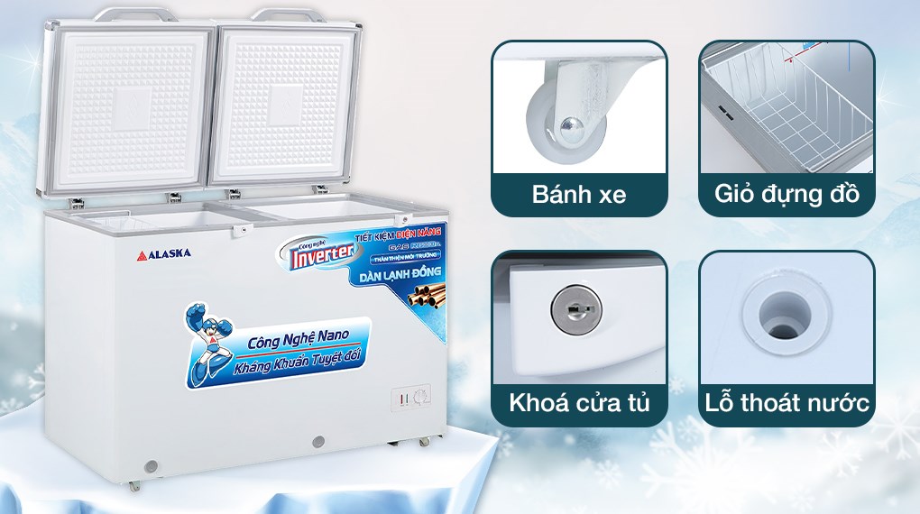 Tủ đông Alaska Inverter 312 lít BCD 5068CI