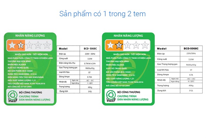 Tủ đông Alaska 312 lít BCD 5068C