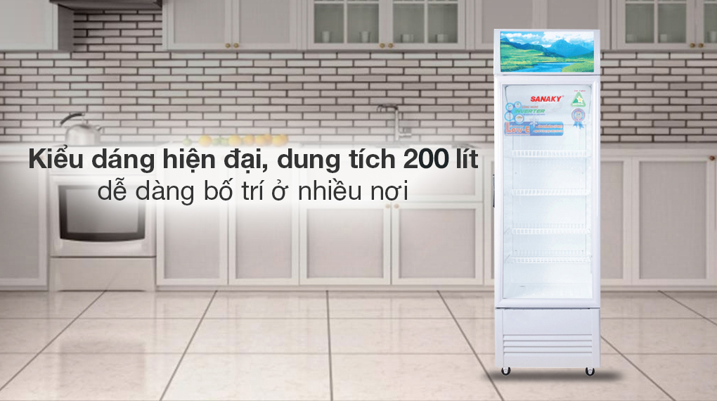 Tủ mát Sanaky Inverter 200 lít VH-258K3L - Thiết kế
