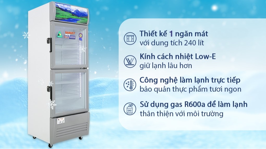 Tủ mát Sanaky 240 lít VH-308WL