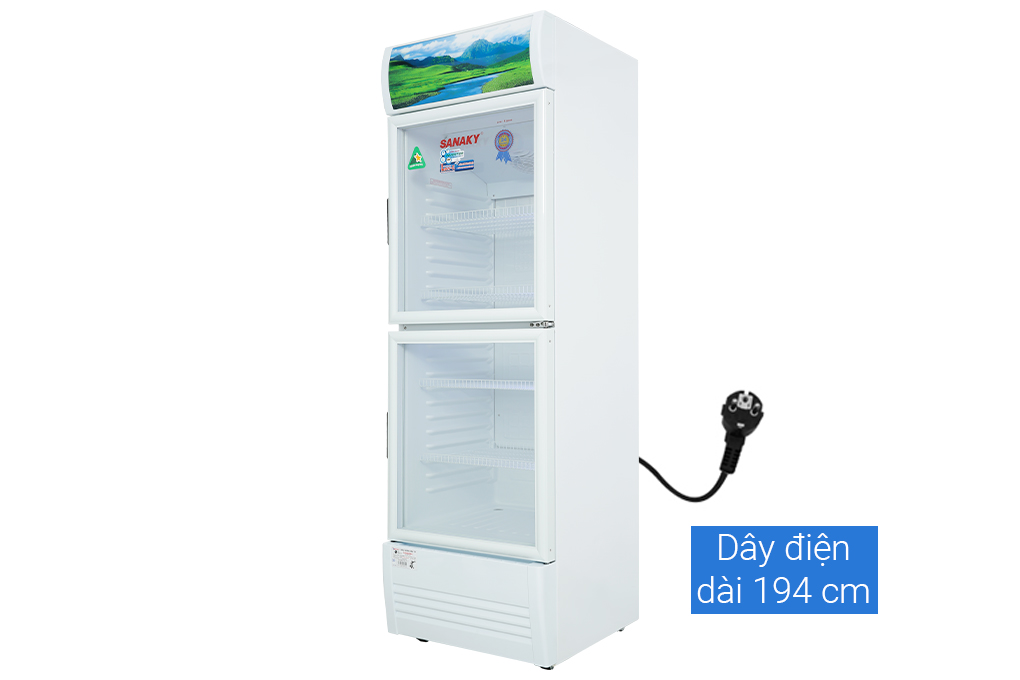 Tủ mát 2 cánh Sanaky Inverter 340 lít VH-408W3L Màu Trắng