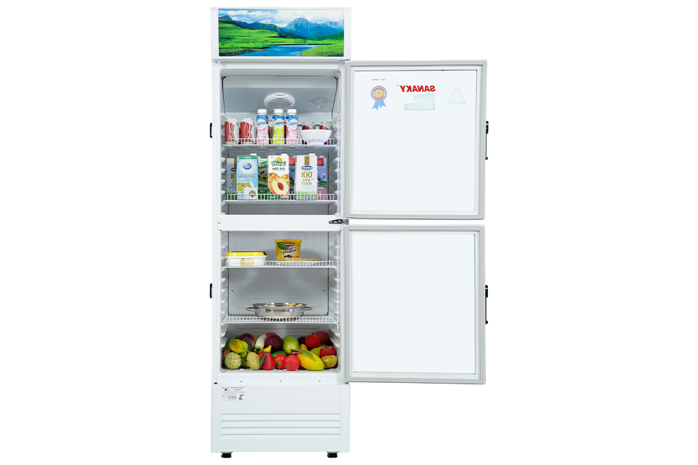 Tủ mát 2 cánh Sanaky Inverter 340 lít VH-408W3L Màu Trắng