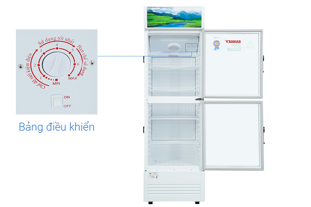 Tủ mát 2 cánh Sanaky Inverter 340 lít VH-408W3L Màu Trắng