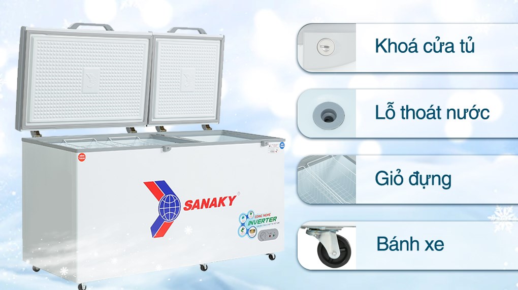 Tủ đông Sanaky Inverter 485 lít VH-6699W3