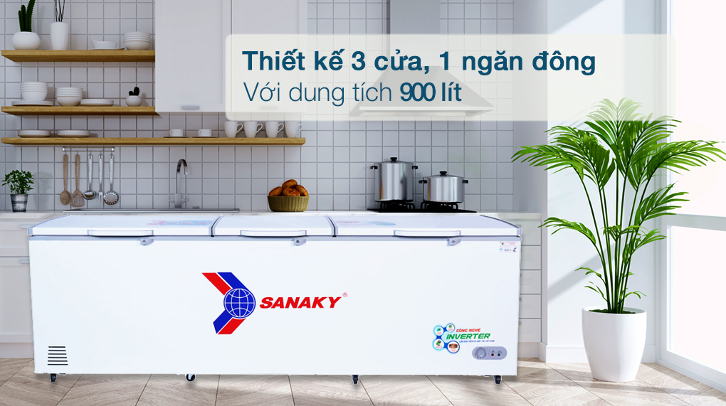 Tủ đông Sanaky Inverter 900 lít VH-1199HY3 - Thiết kế