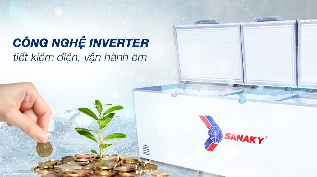 Tủ đông Sanaky Inverter 900 lít VH-1199HY3 - Tiết kiệm điện