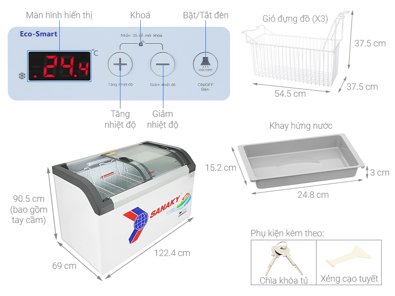 Tủ đông Sanaky 350 lít VH-4899KB