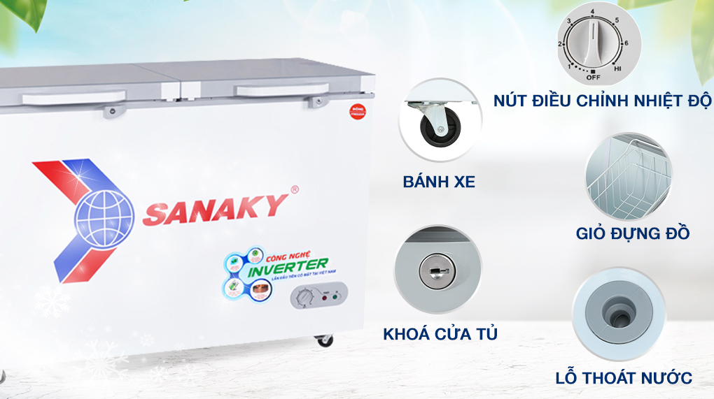 Tủ Đông Sanaky Inverter 260 lít VH-3699W4K - Tiện ích