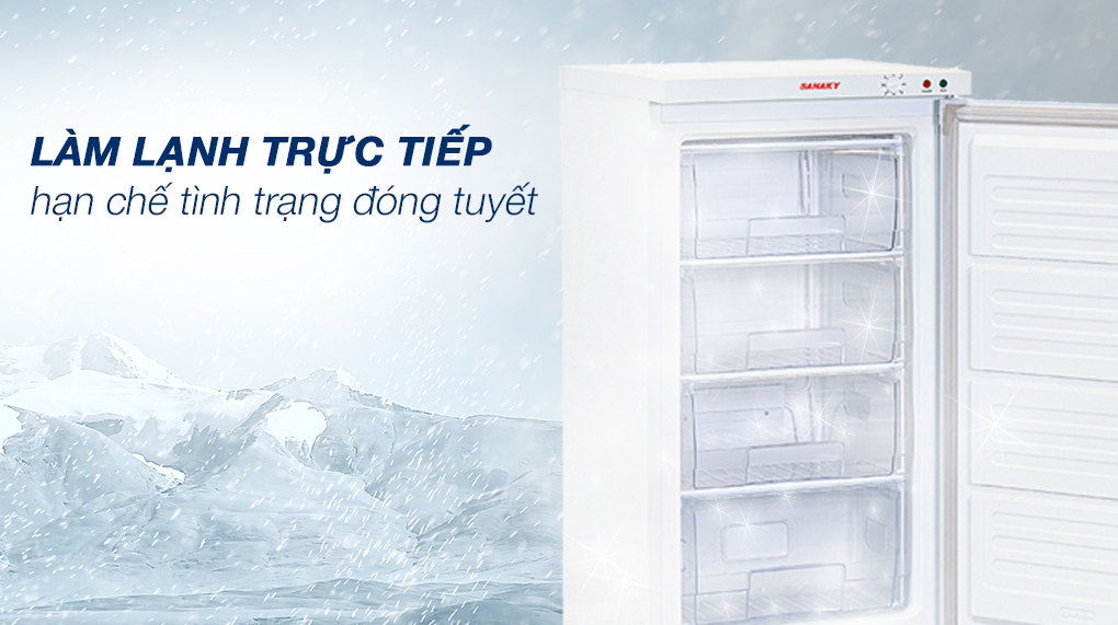 Tủ đông Sanaky 118 lít TD.VH160VD - Làm lạnh trực tiếp