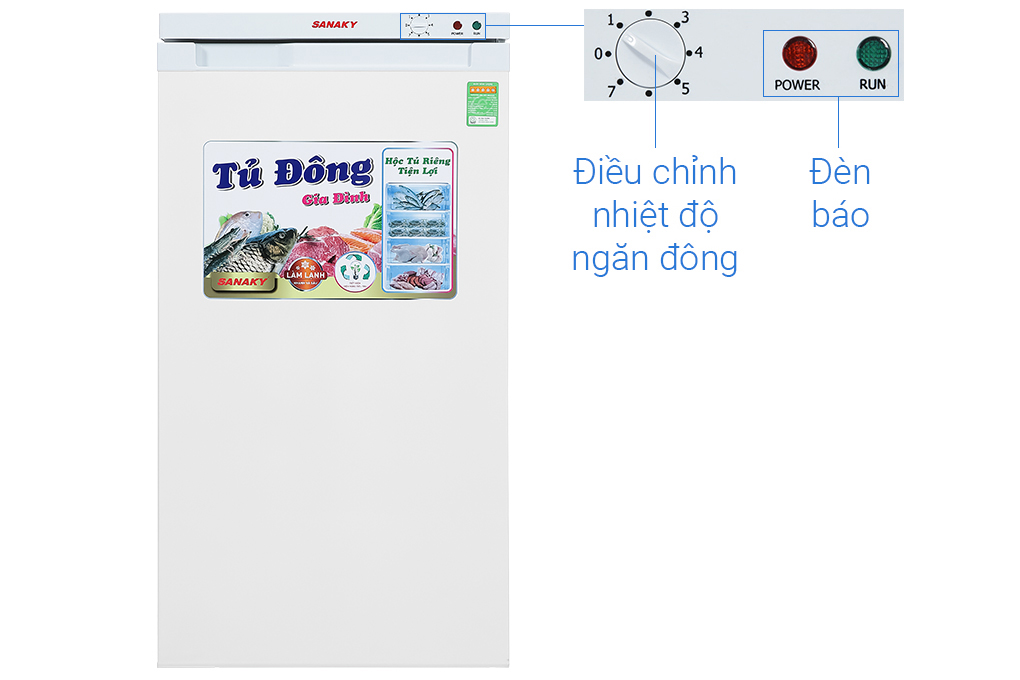 Tủ đông Sanaky 118 lít TD.VH160VD Màu Trắng