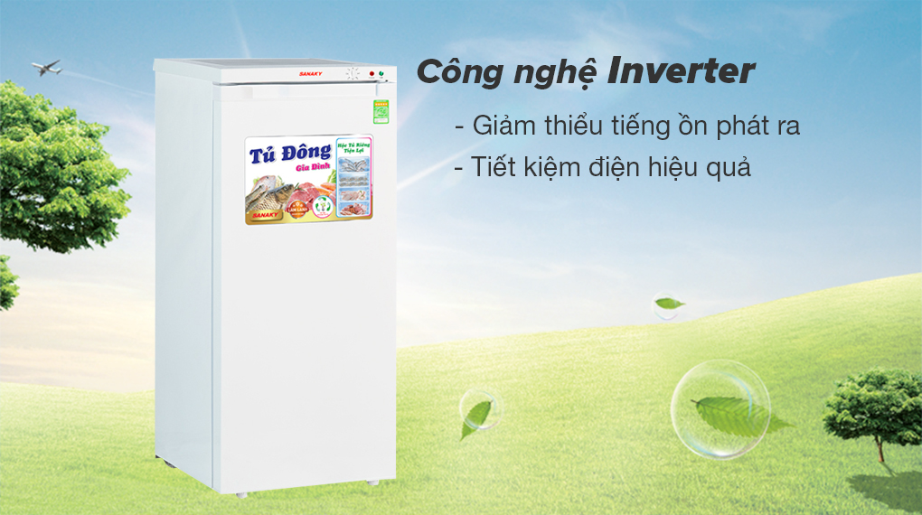 Tủ đông Sanaky Inverter 150 lít TD.VH180VD3 - Công nghệ Inveter tiết kiệm điện, vận hành êm ái 