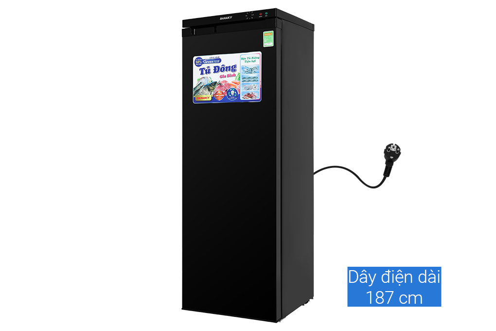 Tủ đông Sanaky Inverter 213 lít TD.VH230VD3 Màu Đen