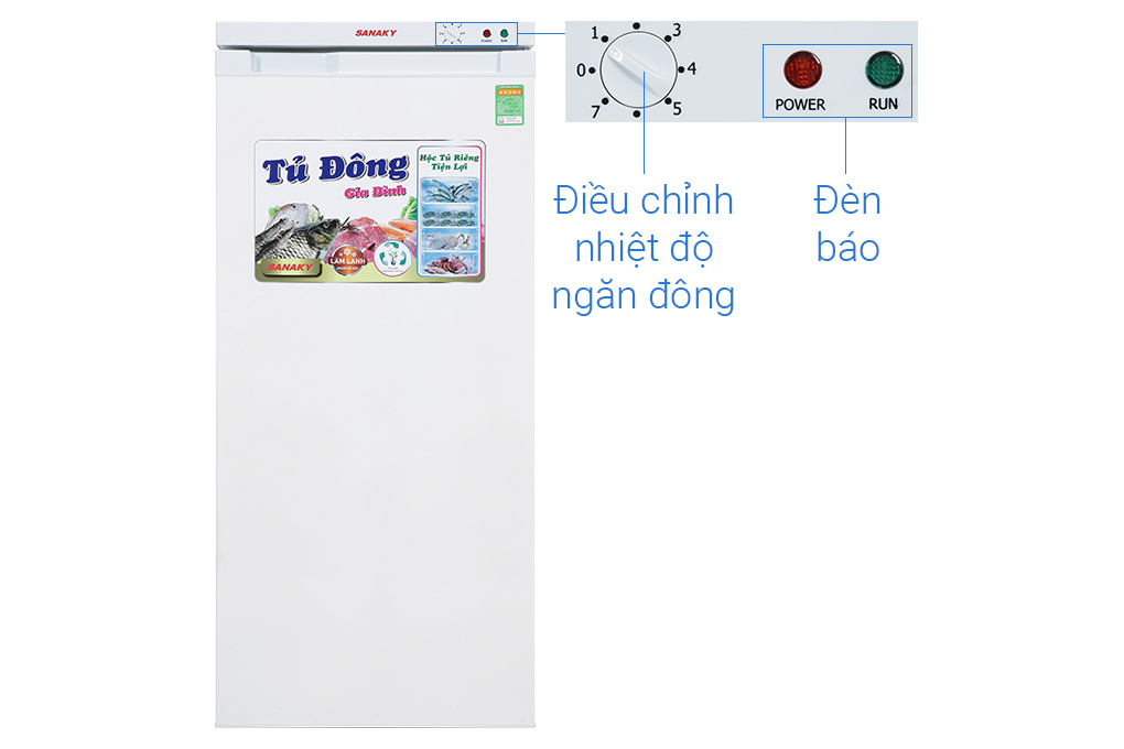 Tủ đông Sanaky 150 lít TD.VH180VD Màu Trắng