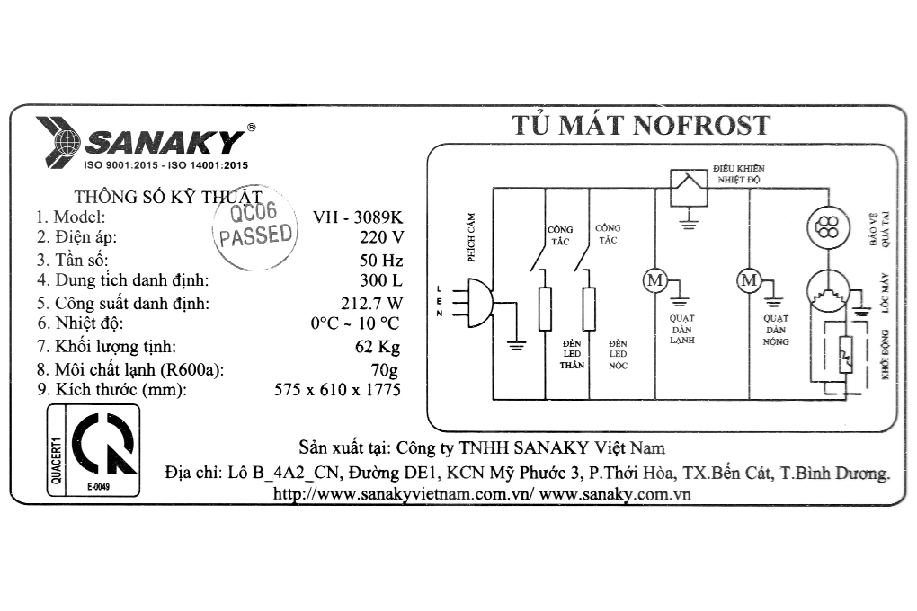 Tủ mát Sanaky 300 lít VH-3089K - 10