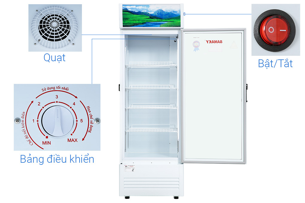 Tủ mát Sanaky Inverter 350 lít VH-3589K3 Màu Trắng
