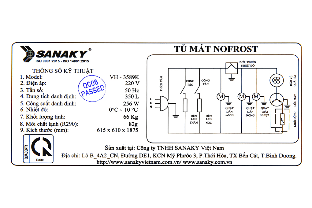 Tủ mát Sanaky 350 lít VH-3589K Màu Trắng