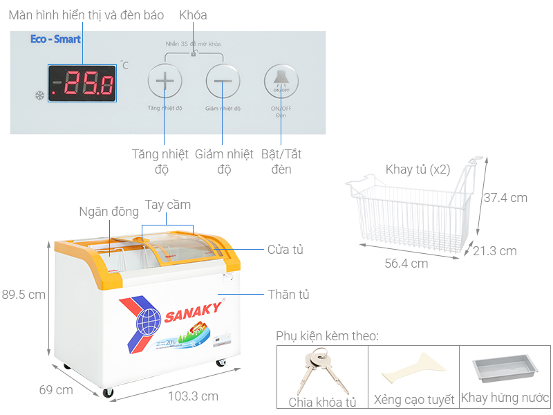 Tủ Đông Sanaky 280 lít VH-3899KB