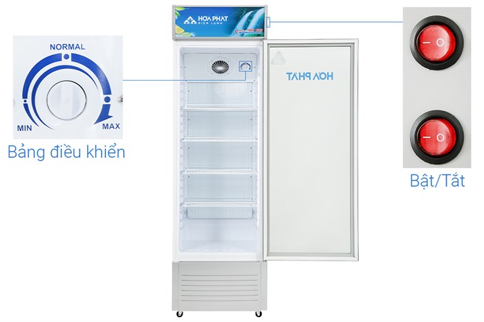 Tủ mát Hòa Phát 242 Lít HSC 600F1R1 Màu Trắng