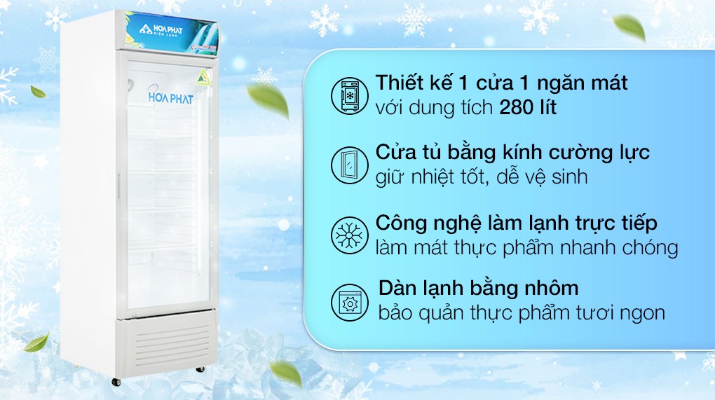 Tủ mát Hòa Phát 280 Lít HSC 700F1R1&291701 hover
