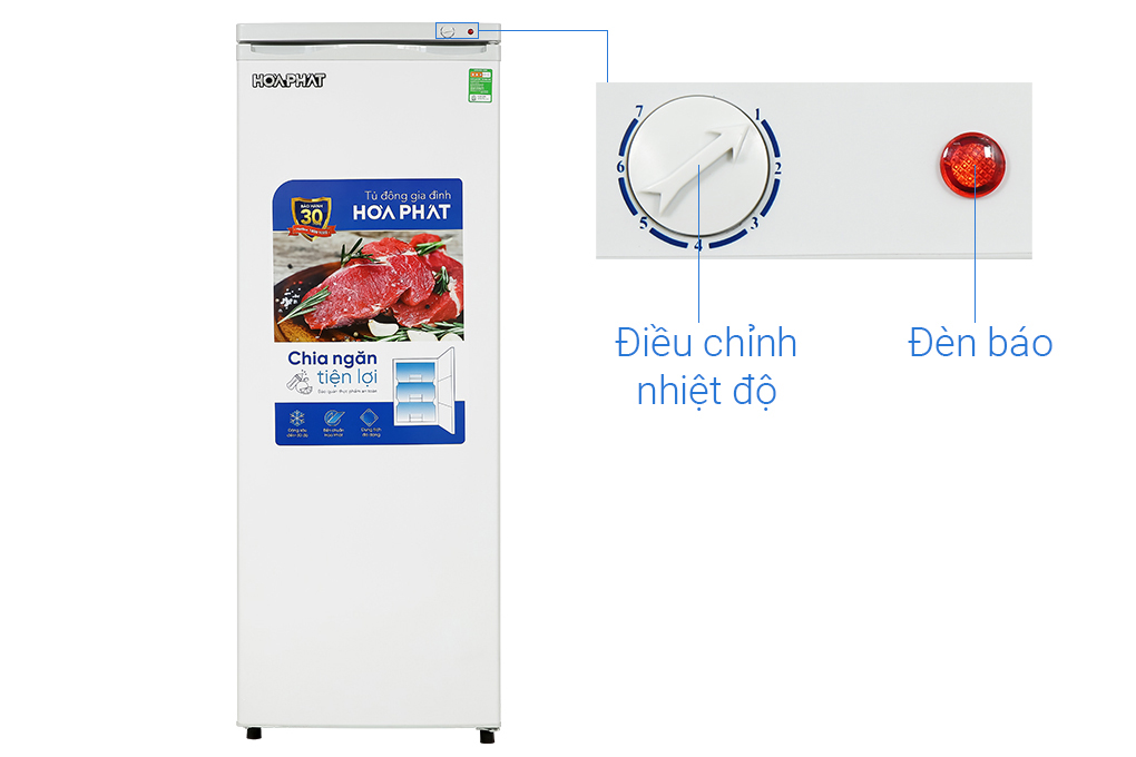 Tủ đông đứng Hòa Phát 208 Lít HPF UAH6208 Màu Trắng