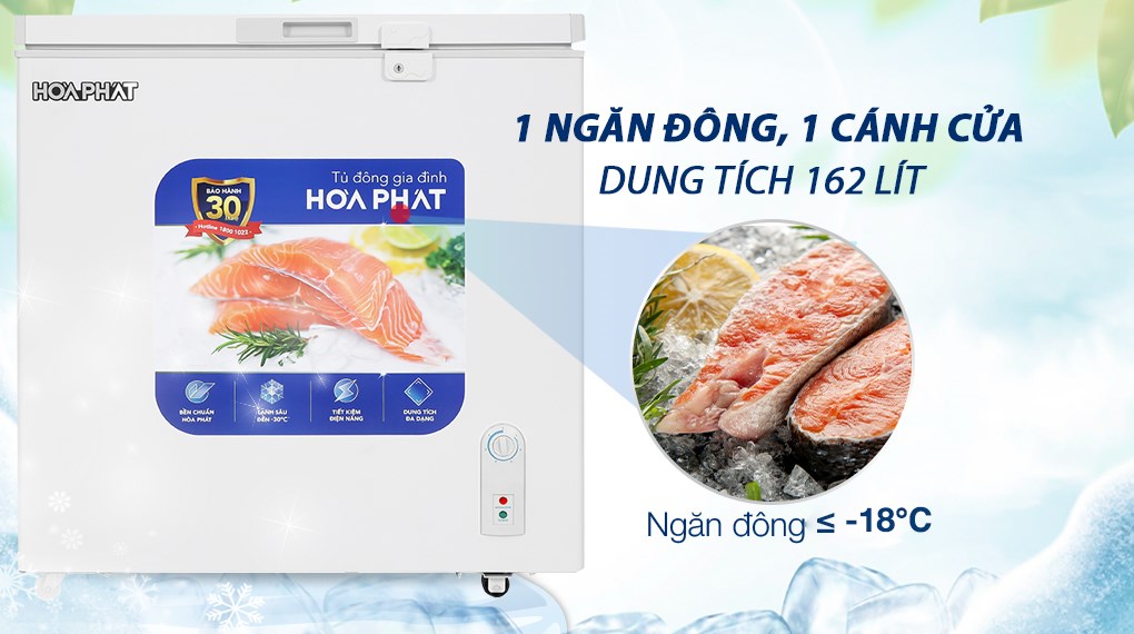 Tủ đông Hòa Phát 162 Lít HPF AD6162