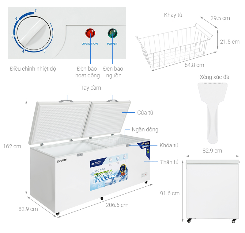 Tủ đông Hòa Phát 783 lít HPF AD6783