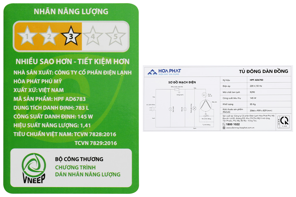 Tủ đông Hòa Phát 783 lít HPF AD6783 Màu Trắng