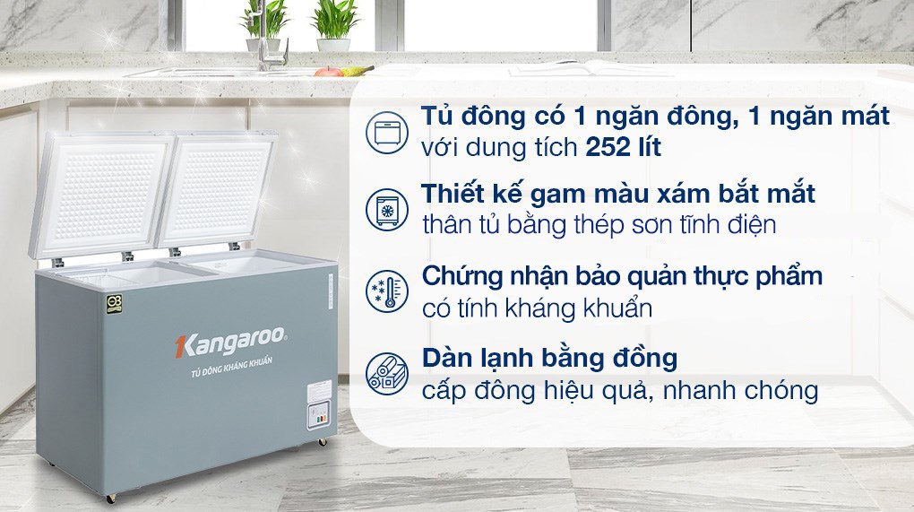 Tủ đông Kangaroo 252 lít KGFZ312NK2