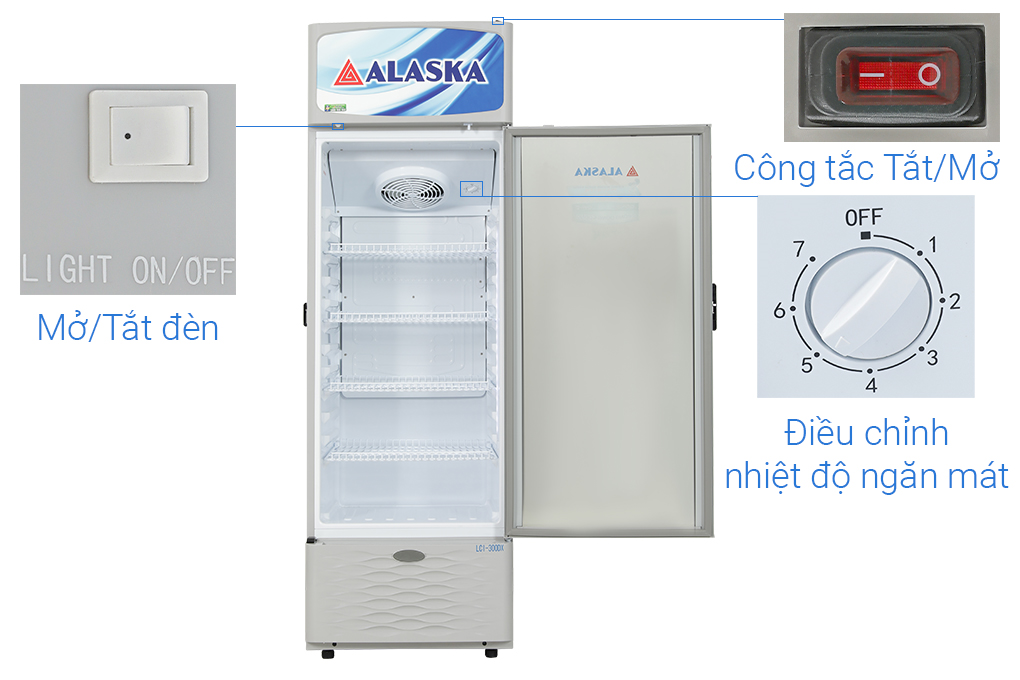 Tủ mát Alaska Inverter 300 lít LCI-300DX Màu Trắng