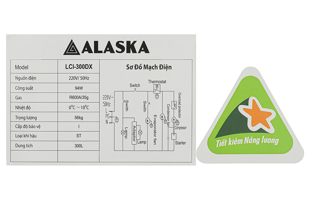 Tủ mát Alaska Inverter 300 lít LCI-300DX Màu Trắng