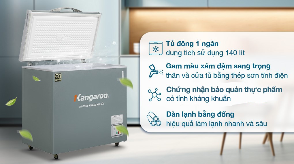 Tủ đông Kangaroo 140 lít KGFZ200NG1