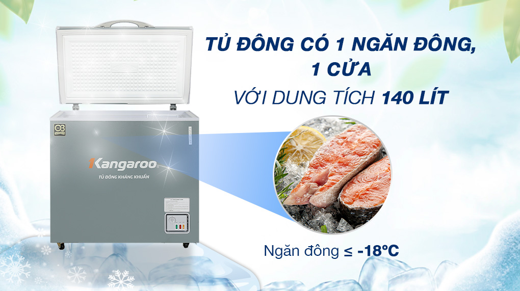 Tủ đông Kangaroo 140 lít KGFZ200NG1 - Thiết kế