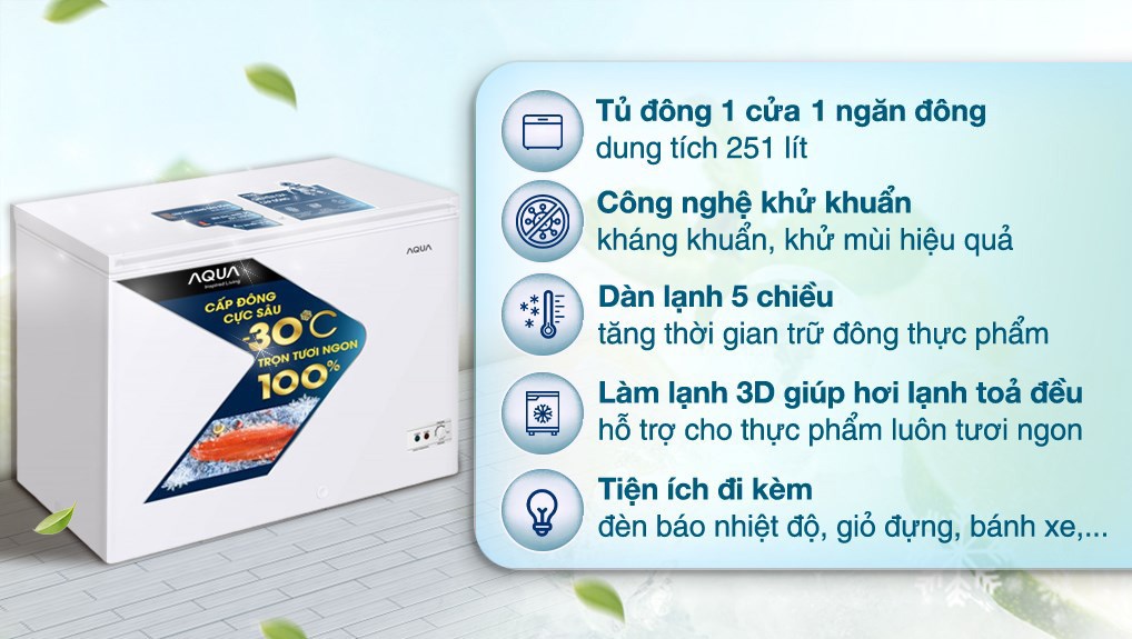 Tủ đông Aqua 251 lít AQF-C3501S