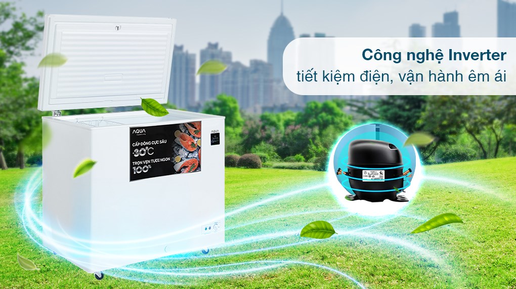 Tủ đông Aqua Inverter 301 lít AQF-C4001E