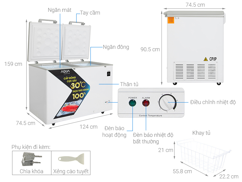 Tủ đông Aqua 365 lít AQF-C5702S