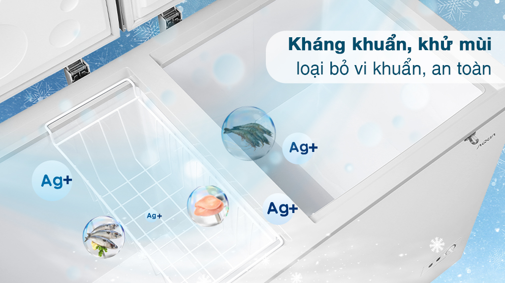 Tủ đông Aqua 365 lít AQF-C5702S - Công nghệ khử khuẩn