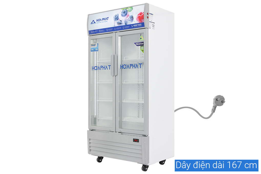 Tủ mát 2 cánh Hòa Phát Inverter 526 lít HSR D8526 Màu Trắng