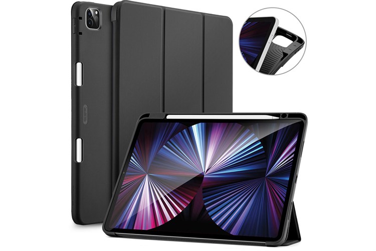 Bao da nắp gập iPad Pro 11 inch ESR Rebound Pencil Chính hãng Màu Đen