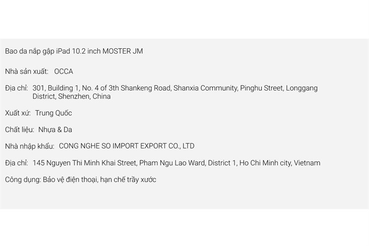 Bao da nắp gập iPad 10.2 inch MOSTER JM Màu Đen