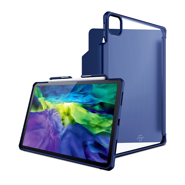 Ốp lưng iPad Pro M1 2021 12.9 inch ITSKINS Hybrid Solid Folio Drop Tes Xanh Navy