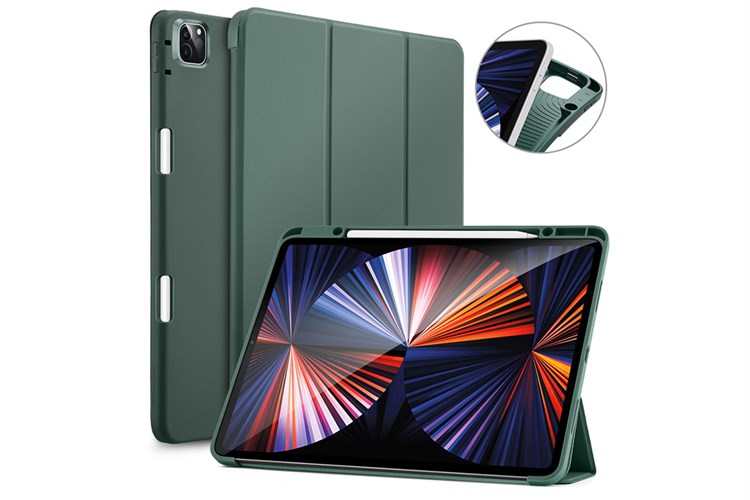 Bao da nắp gập iPad Pro 12.9 inch Silicone ESR Rebound Pencil Chính hãng Màu Xanh lá