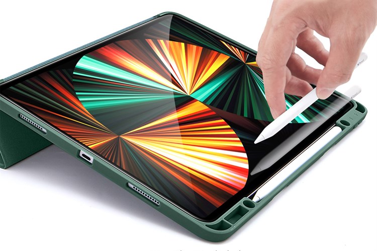 Bao da nắp gập iPad Pro 12.9 inch Silicone ESR Rebound Pencil Chính hãng Màu Xanh lá