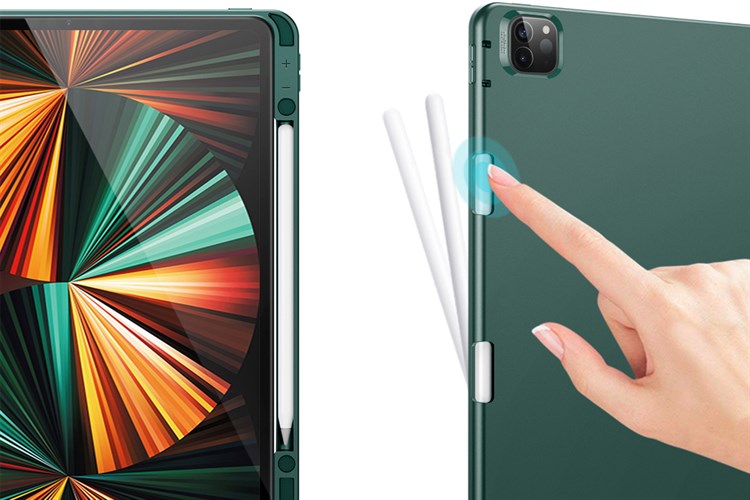 Bao da nắp gập iPad Pro 12.9 inch Silicone ESR Rebound Pencil Chính hãng Màu Xanh lá