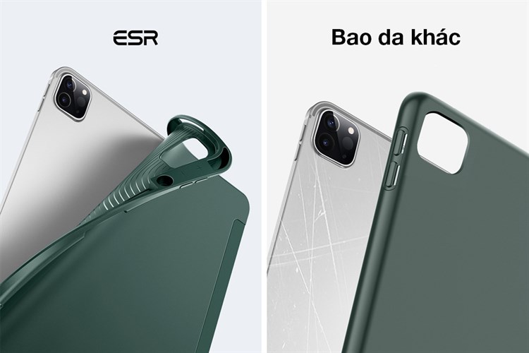 Bao da nắp gập iPad Pro 12.9 inch Silicone ESR Rebound Pencil Chính hãng Màu Xanh lá