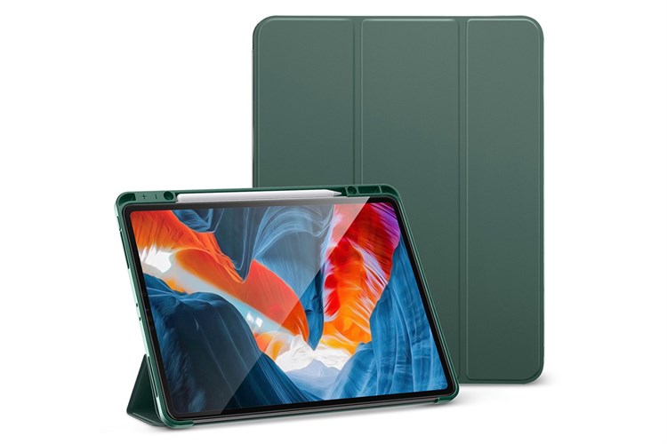Bao da nắp gập iPad Pro 12.9 inch Silicone ESR Rebound Pencil Chính hãng Màu Xanh lá